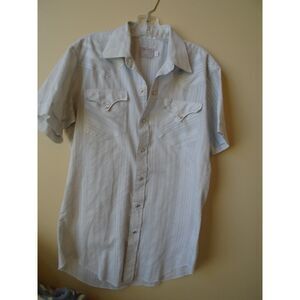 1970s H Bar C  Ranchwear Western Snap Button Shirt Short Sleeve 15 1/2